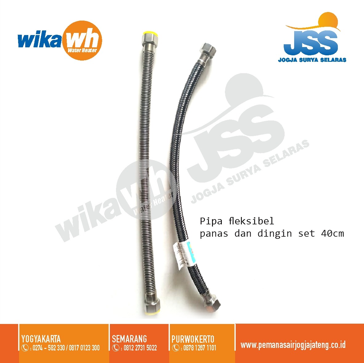 Kabel Fleksibel 40cm 1 Set Panas/Dingin 