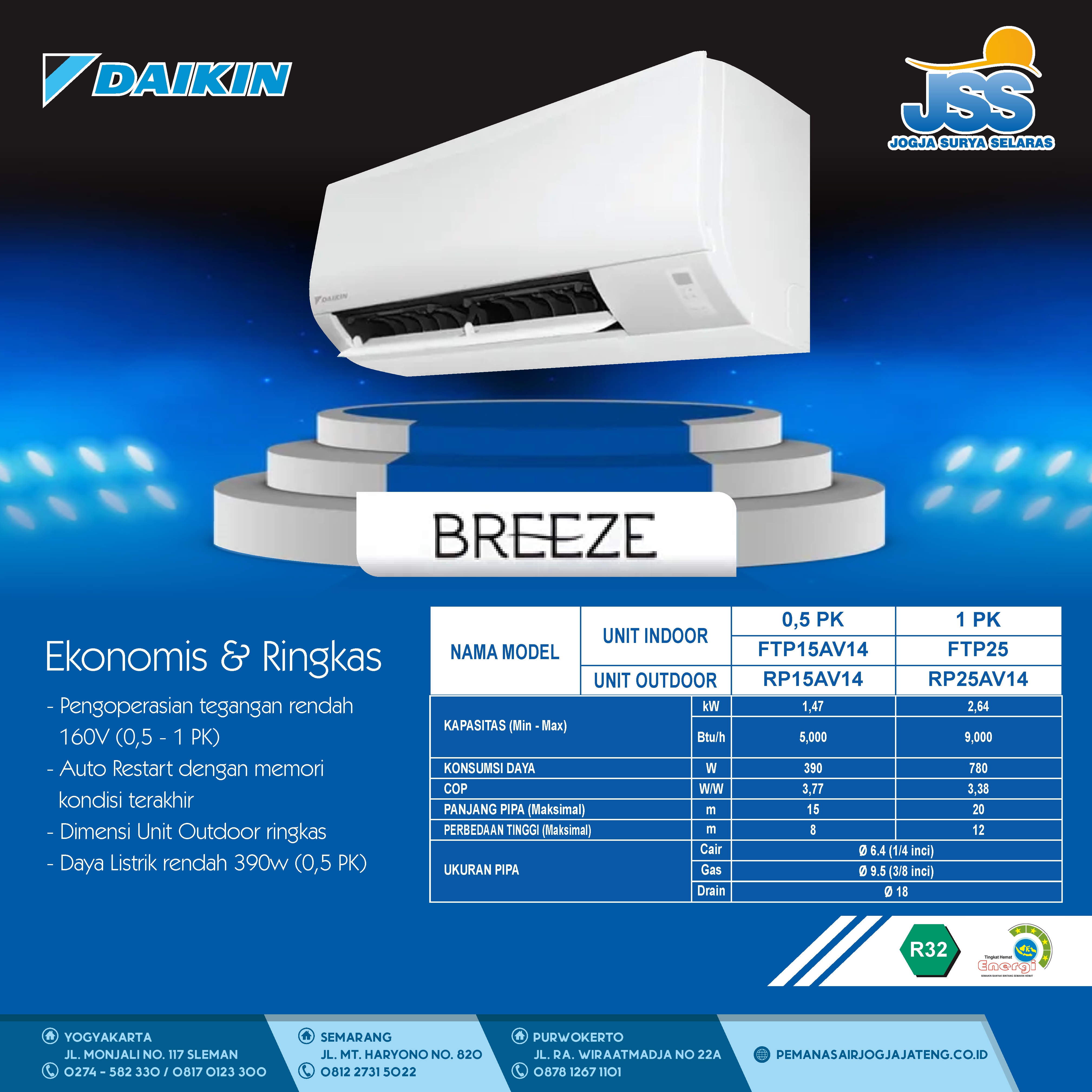 Daikin AC Breeze 1 PK